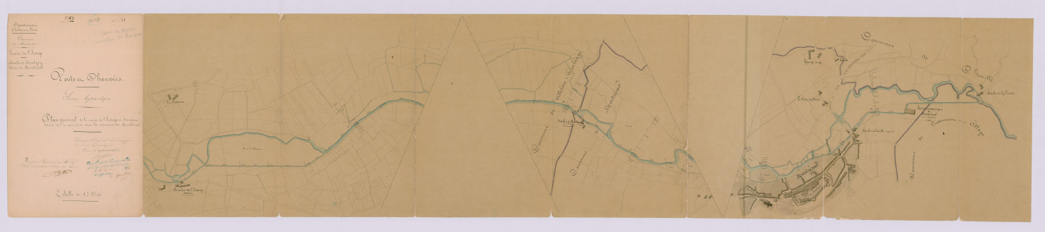 Plan général de l'Indrois dans la traversée de la commune de Montrésor (1850-1852)
