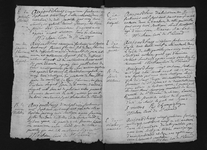 Collection du greffe. Baptêmes, mariages, sépultures, 1739