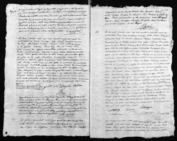 Collection du greffe. Baptêmes, mariages, sépultures, 1790