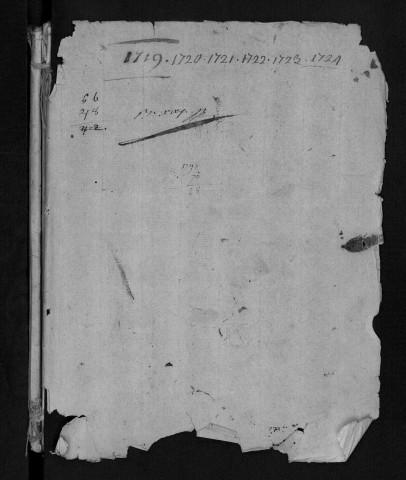 Collection communale. Baptêmes, mariages, sépultures, 1719-1740