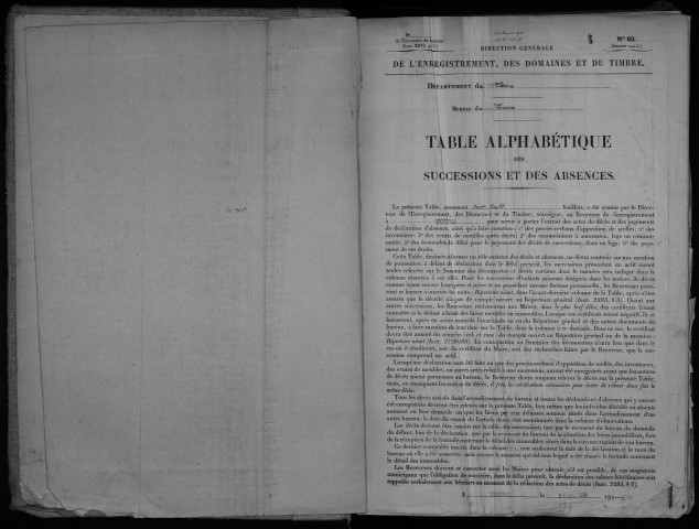 Tours intra - 1917-1918 – N° d'origine 61