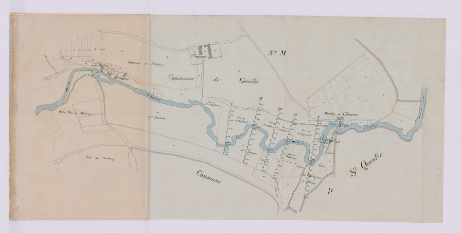 Révision du règlement d'eau : plan des lieux, plan et détails, profils en long et en travers (1er septembre 1903)