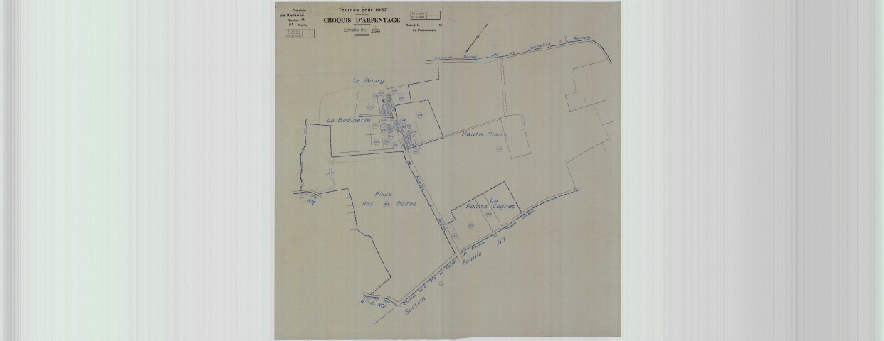 Section B, feuille 2, croquis d'arpentage
