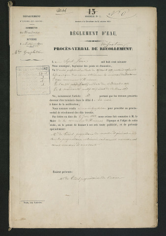 Procès-verbal de vérification (12 novembre 1861)