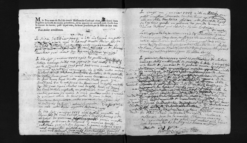 Collection du greffe. Baptêmes, mariages, sépultures, 1774