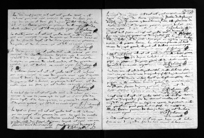 Collection du greffe. Baptêmes, mariages, sépultures, 1780-1781