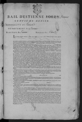 Centième denier et insinuations suivant le tarif (1er septembre 1743 -15 mai 1745)