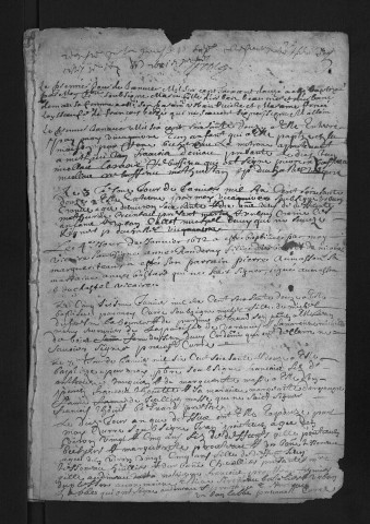 Collection du greffe. Baptêmes, mariages, sépultures, 1672 - L'année 1671 est lacunaire dans cette collection