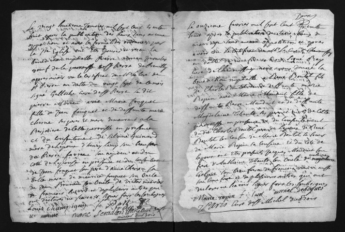 Baptêmes, mariages, sépultures, 1738 - Les années 1679-1737 sont lacunaires dans la collection du greffe