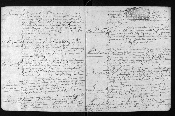 Collection du greffe. Baptêmes, mariages, sépultures, 1702 - L'année 1701 est lacunaire dans cette collection