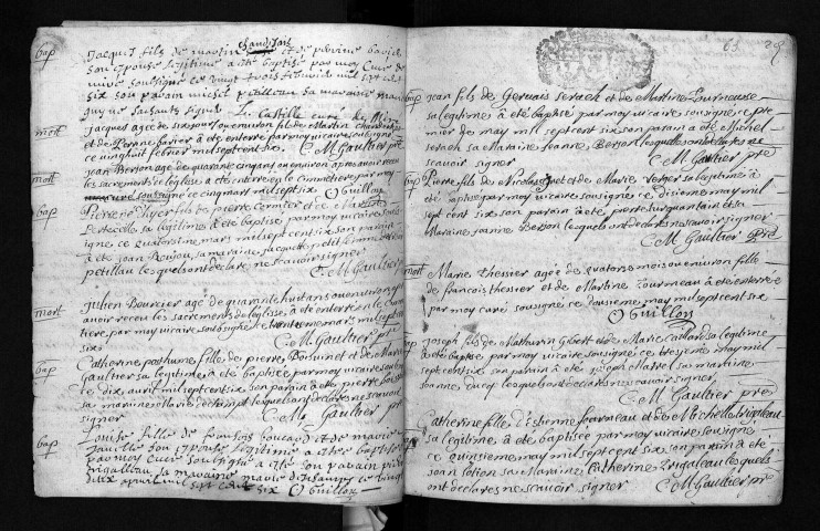 Collection communale. Baptêmes, mariages, sépultures, 1705-1711