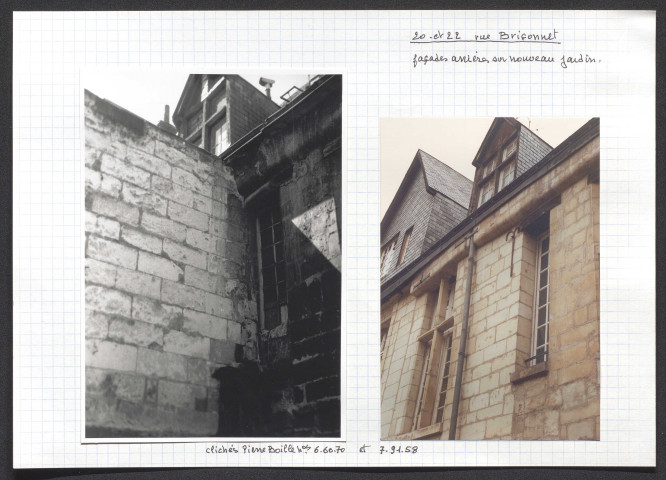 20 et 22 rue Briçonnet, façades arrières sur nouveau jardin.
