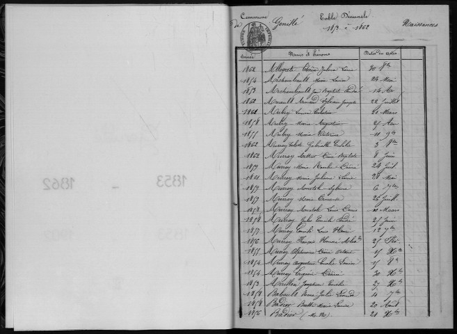 Naissances, mariages, décès