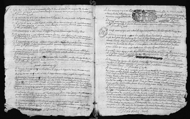Collection du greffe. Baptêmes, mariages, sépultures, 3 avril 1718 - 3 avril 1722