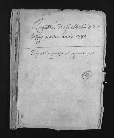 Collection du greffe. Baptêmes, mariages, sépultures, 1770