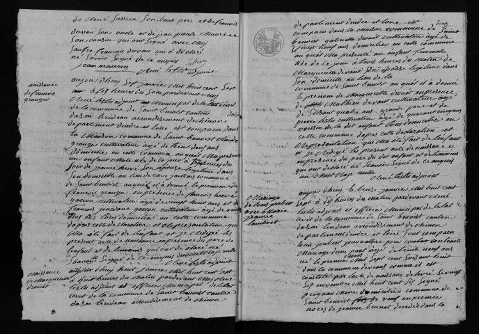 Naissances, mariages, décès, 1807-1836 - L'année 1834 ne contient pas l'acte n°25 (erreur de numérotation des actes)