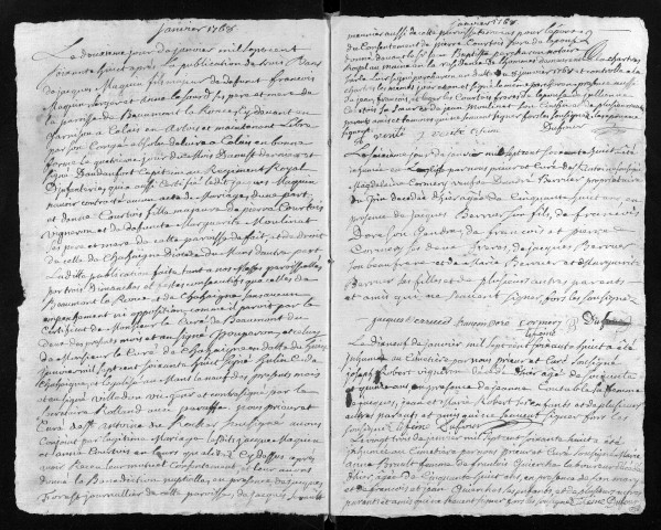 Collection du greffe. Baptêmes, mariages, sépultures, 1768