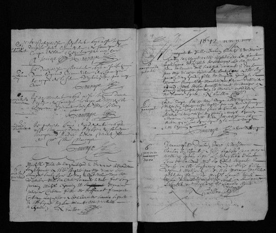 Collection communale. Baptêmes, mariages, sépultures 1668-1692