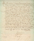 Lettre adressée par Henri III à M. de Champdenier, gentilhomme ordinaire de la Chambre du Roi, lui enjoignant de se joindre avec ses amis à l'armée du maréchal de Biron pour pacifier les pays de Poitou, Augoumois, Saintonge.