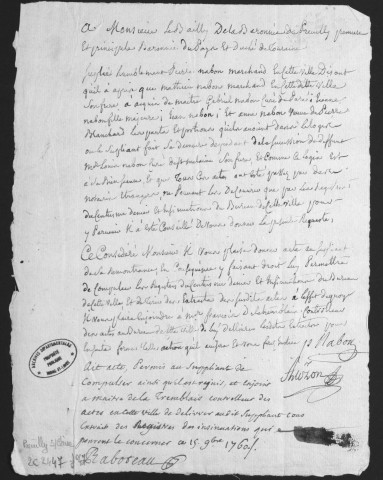 Centième denier et insinuations suivant le tarif (10 juillet 1759-8 novembre 1760)