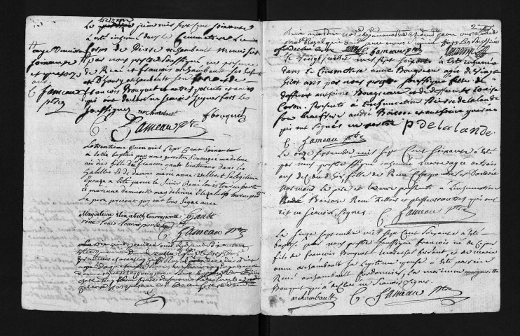 Collection du greffe. Baptêmes, mariages, sépultures, 1760