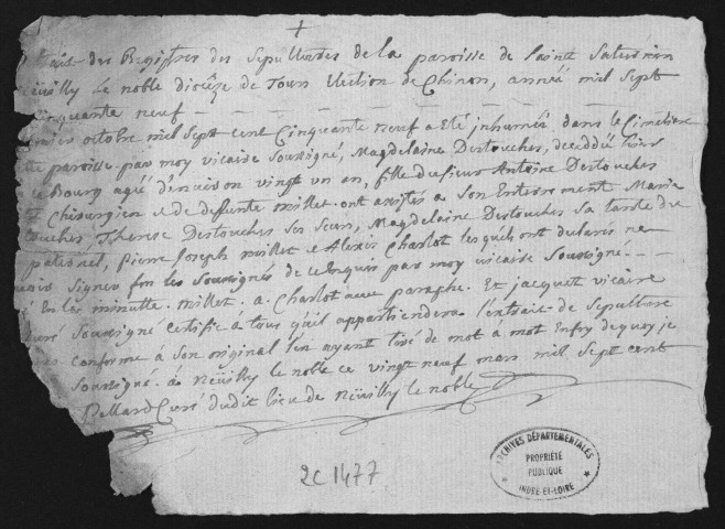Centième denier et insinuations suivant le tarif (1er octobre 1754-14 septembre 1760)