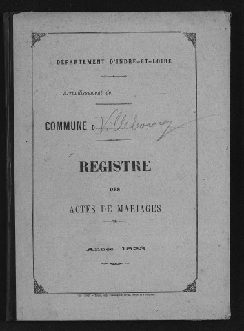 Mariages, 1923