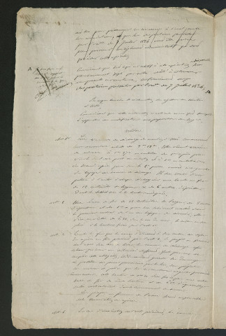Arrêté préfectoral prescrivant les travaux à effectuer (8 janvier 1840)