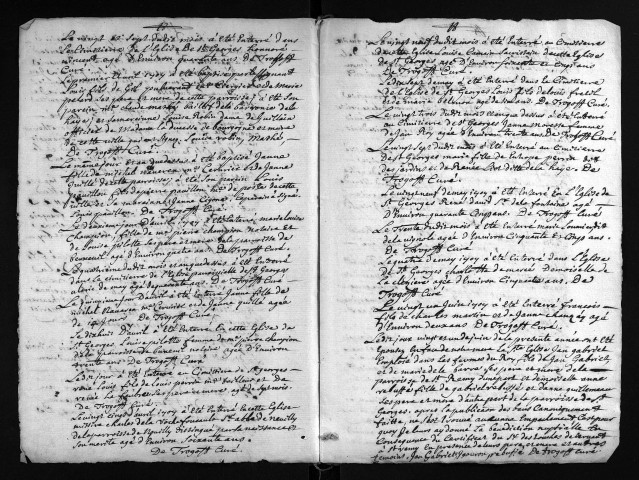 Collection du greffe. Baptêmes, mariages, sépultures, 1707 - L'année 1706 est lacunaire dans cette collection