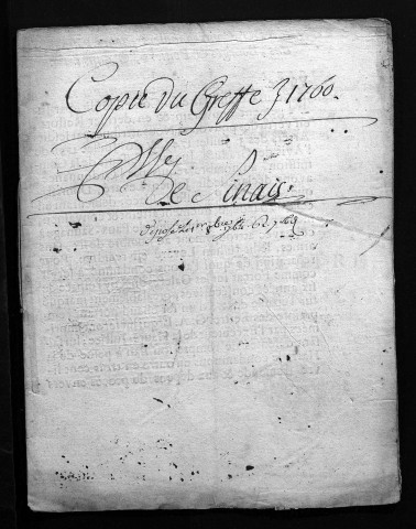 Collection du greffe. Baptêmes, mariages, sépultures, 1760