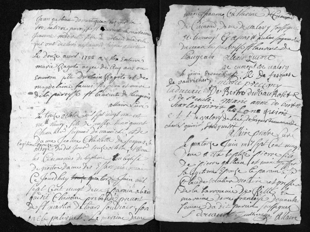 Collection du greffe. Baptêmes, mariages, sépultures, 1722 - Les années 1700-1721 sont lacunaires dans cette collection