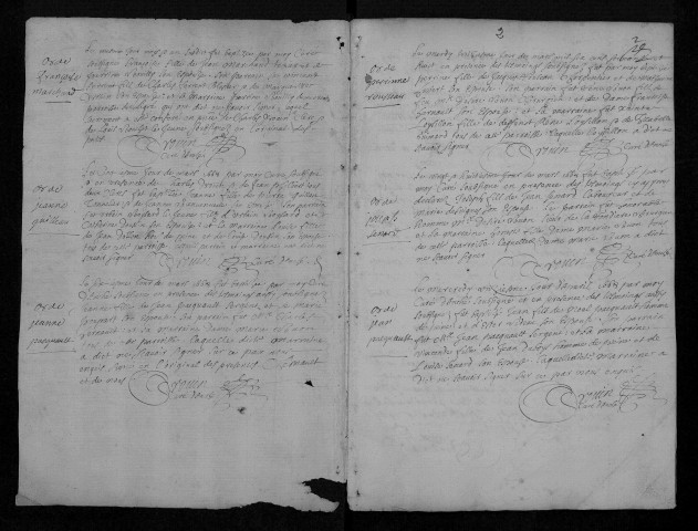 Collection communale. Baptêmes, mariages, sépultures, 1668-1683 - L'année 1673 est lacunaire dans les deux collections