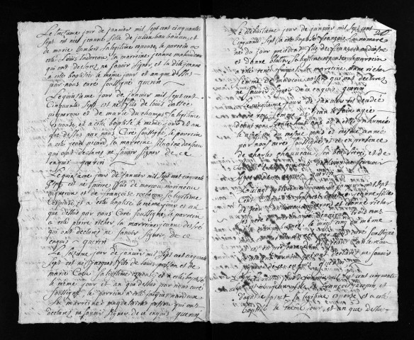 Collection du greffe. Baptêmes, mariages, sépultures, 1757