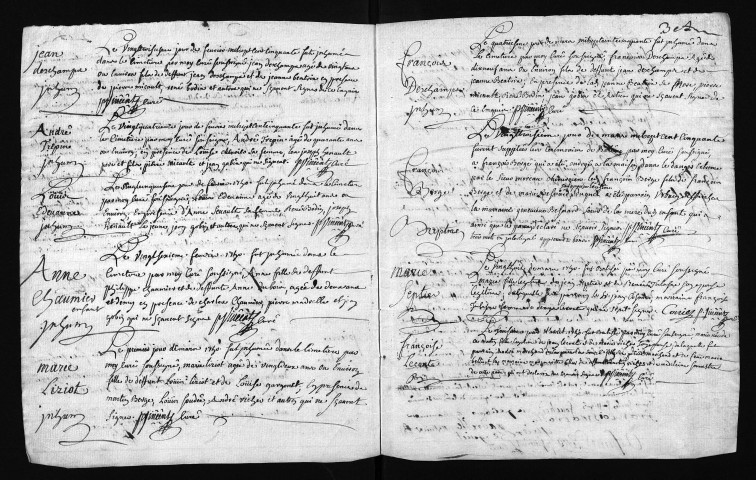 Collection du greffe. Baptêmes, mariages, sépultures, 1750