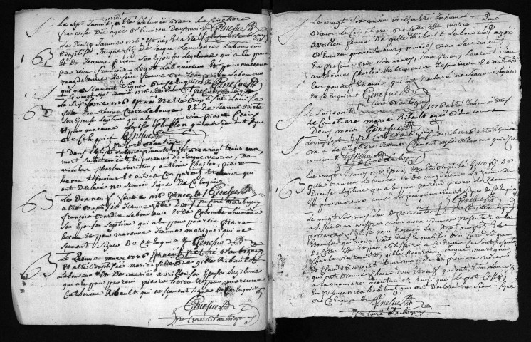 Collection du greffe. Baptêmes, mariages, sépultures, 1776