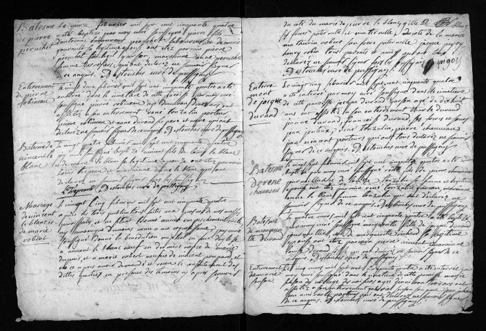 Baptêmes, mariages, sépultures, 1754