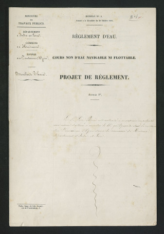 Moulin du Thaie à Huismes (1860-1861) - dossier complet