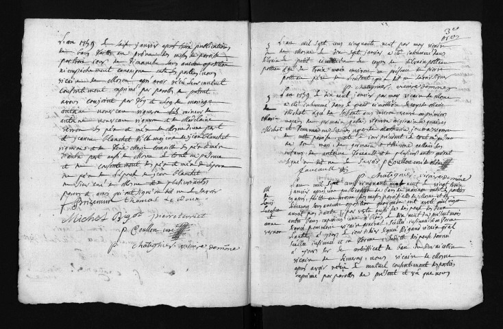 Collection du greffe. Baptêmes, mariages, sépultures, 1759