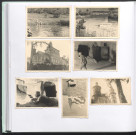 Château de Rochefort à Rouziers-de-Touraine, soldats allemands dans des caves et étang.