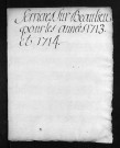Collection du greffe. Baptêmes, mariages, sépultures, 1713-1714