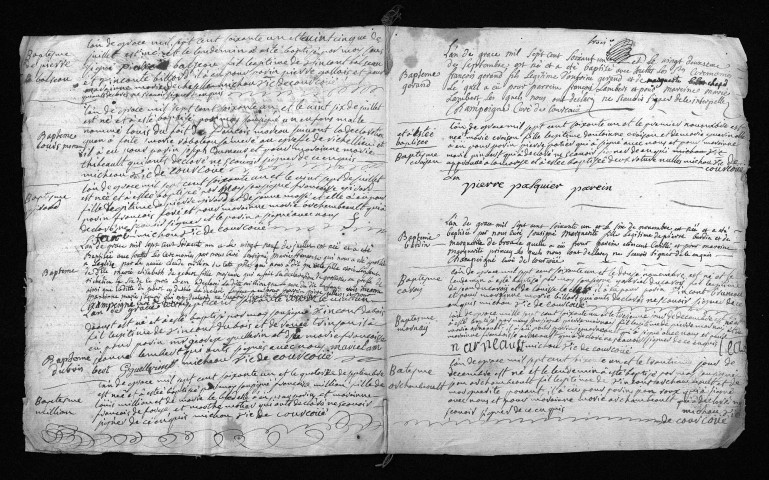 Collection du greffe. Baptêmes, mariages, sépultures, 1761