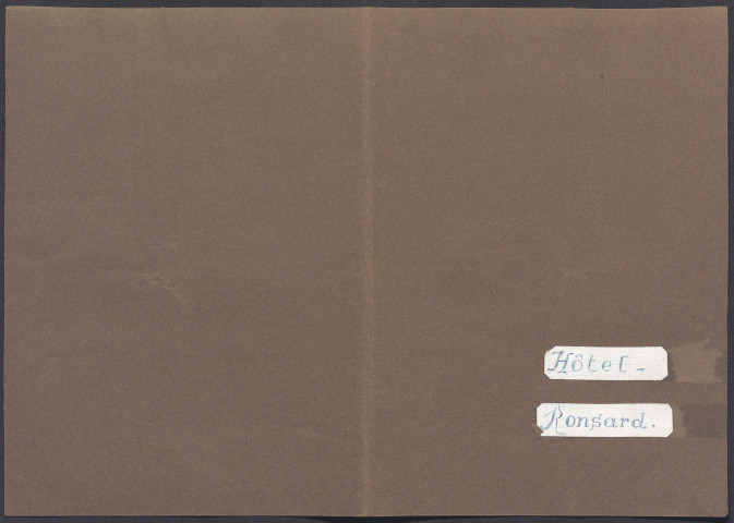 Hôtel Ronsard : page de titre.
