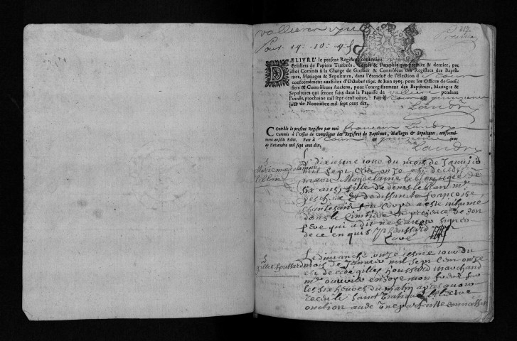 Collection communale. Baptêmes, mariages, sépultures, 1711-1712