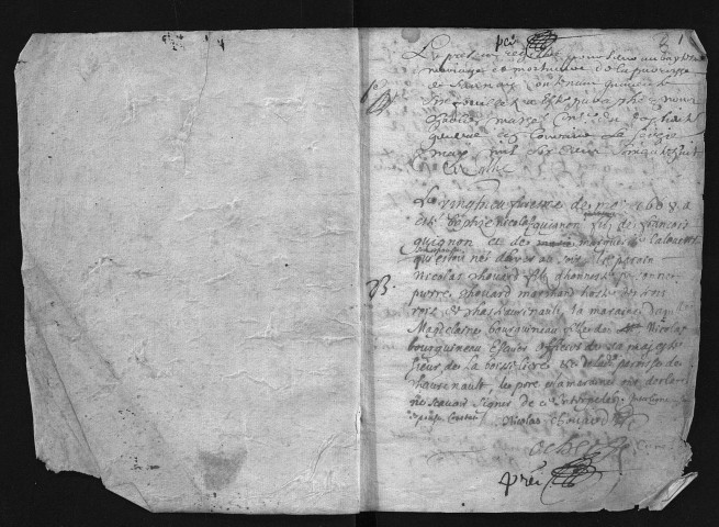 Collection communale. Baptêmes, mariages, sépultures, mai 1668-septembre 1672 - Les années 1673-1675 sont lacunaires dans les deux collections