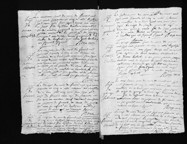 Collection du greffe. Baptêmes, mariages, sépultures, 1765 - L'année 1764 est lacunaire dans cette collection