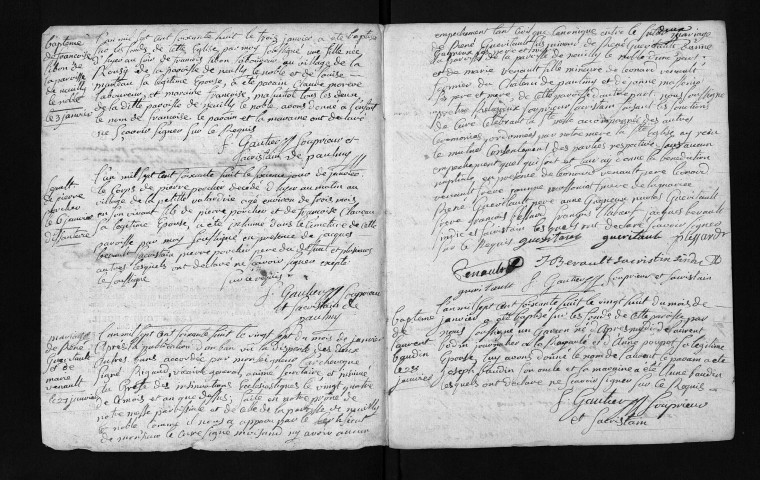 Collection du greffe. Baptêmes, mariages, sépultures, 1768