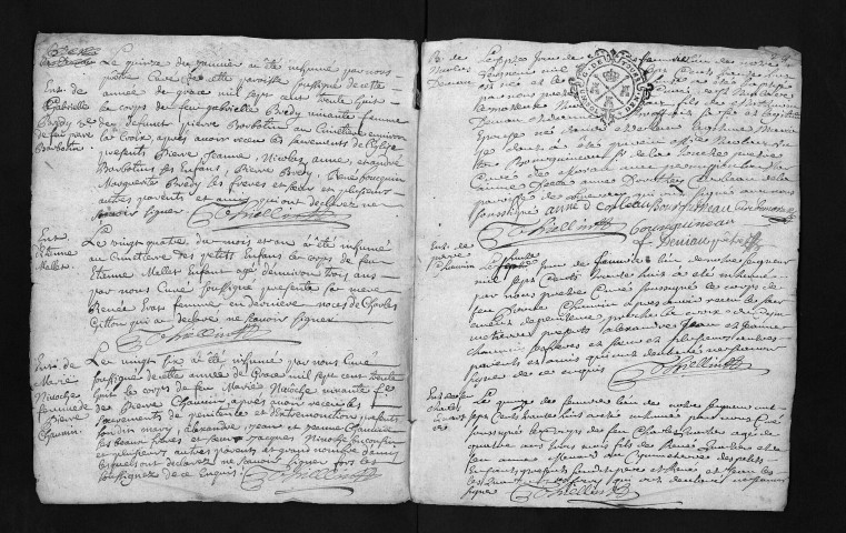 Collection du greffe. Baptêmes, mariages, sépultures, 1738 - Les années 1728-1737 sont lacunaires dans cette collection