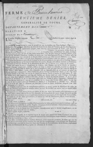 Centième denier et insinuations suivant le tarif (4 octobre 1760-30 avril 1765)