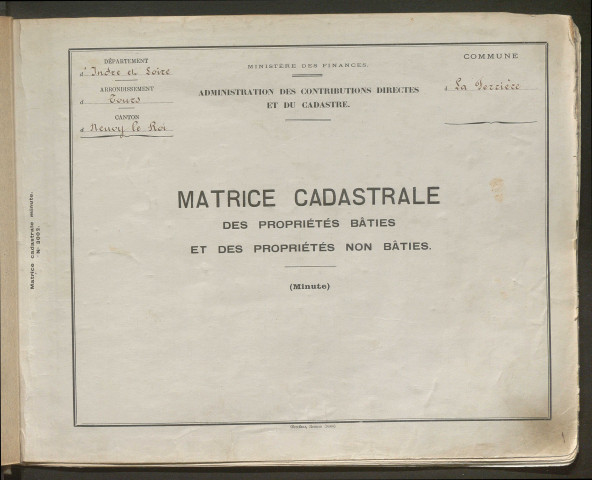 Table des comptes de la matrice. Comptes actifs personnes morales et A - Z.