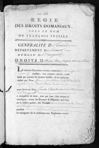 Droits d'échange, de contre-échange des lods 1776 (24 septembre)-1787 (8 avril) et ventes et Droits d'amortissement et franc-fief 1791 (18 décembre)-1792 (18 novembre)